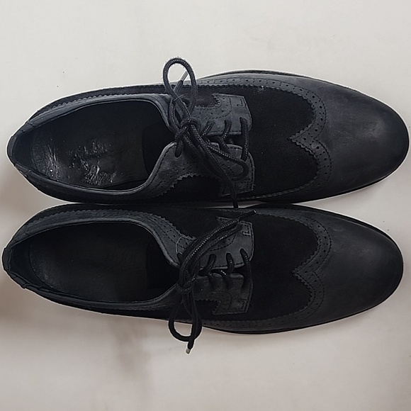 Brusque Size 43/10 Classic Wingtip Black Mens Leather Quality Oxford Shoes - Picture 2 of 9